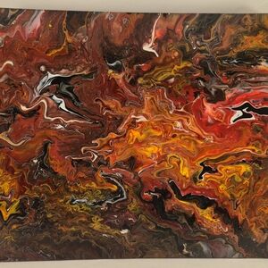 Vibrant Abstract Canvas Art in Red and Orange